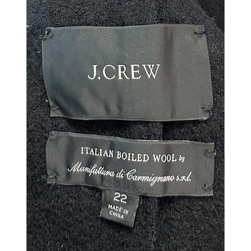 J. Crew Daphne Topcoat in Pure Italian Boiled Wool Black BM955 Plus Size 22 - Picture 12 of 14